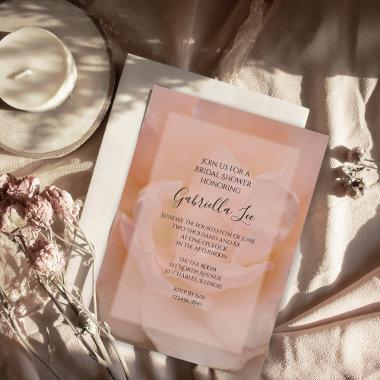 Light Blush Pink Rose Floral Bridal Shower Invitations