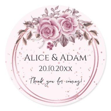 Light Blush Rose Gold Foliage Sticker