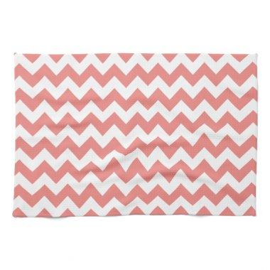 Light Coral Chevron Stripes Towel