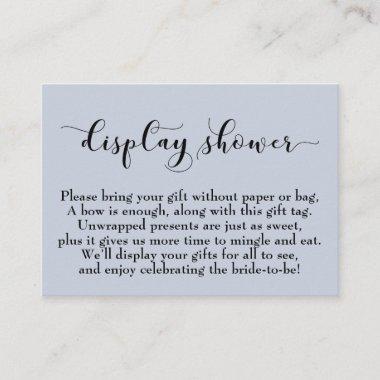 Light Dusty Blue Display Bridal Shower Gift Invitations