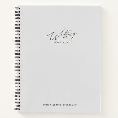 Light Gray Wedding Plans Notebook