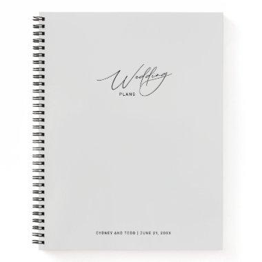 Light Gray Wedding Plans Notebook