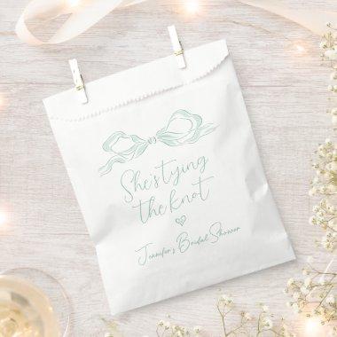 Light Green Bow She's Tying the Knot  Favor Bag