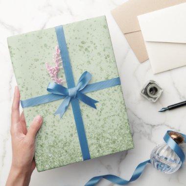 Light Green Faux Glitter Wrapping Paper