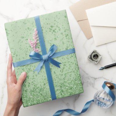 Light Green Faux Glitter Wrapping Paper