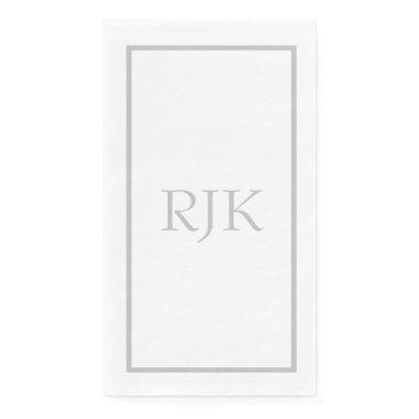 Light Grey Monogram Initials Custom Name 2023 Paper Guest Towels