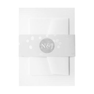 Light Grey & Silver Shiny Confetti Dots   Belly Band