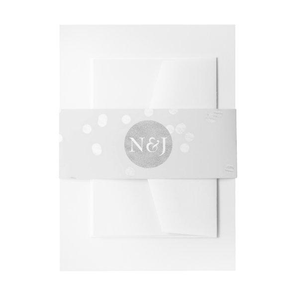 Light Grey & Silver Shiny Confetti Dots   Belly Band