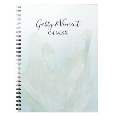 Light Ice Blue Crystals Wedding Guest Book