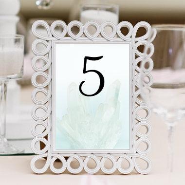 Light Ice Blue Crystals Wedding Table Number