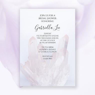 Light Lavender Purple Crystals Bridal Shower Invitations