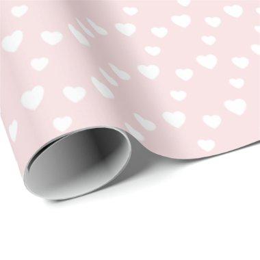 Light Pink and Hearts, birthday, shower, party Wrapping Paper