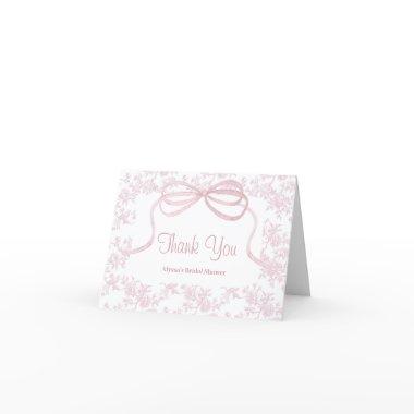 Light Pink Bow and Toile  Thank You