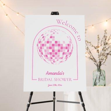 Light Pink Disco Boogie Bridal Shower Welcome Sign