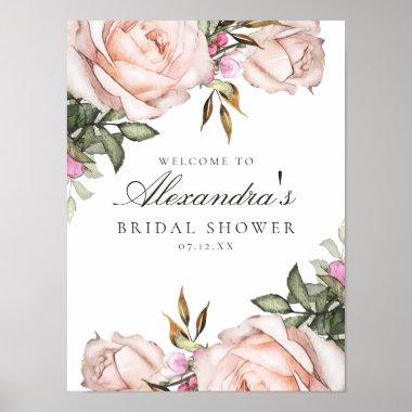 Light Pink Floral Bridal Shower Poster