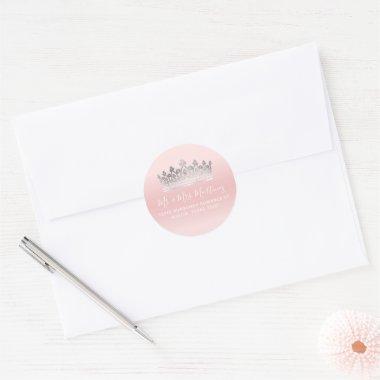 Light Pink Silver Return Address Envelope Seals
