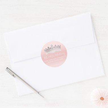 Light Pink Silver Return Address Envelope Seals