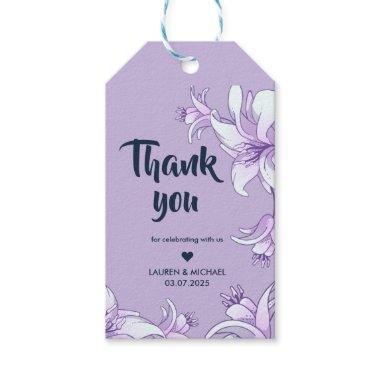 Light Purple Lily Flower Floral Spring Wedding Gift Tags