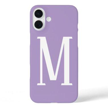 Light Purple Monograms Name Cool Gift Party Favor iPhone 16 Plus Case
