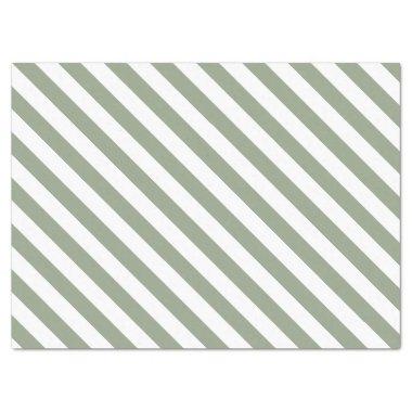 Light Sage Green and White Stripe Tissue Paper