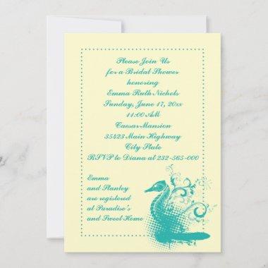 Light sea green seahorse wedding bridal shower Invitations