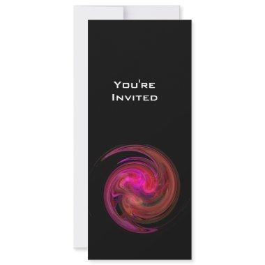 LIGHT VORTEX bright pink red violet purple black Invitations