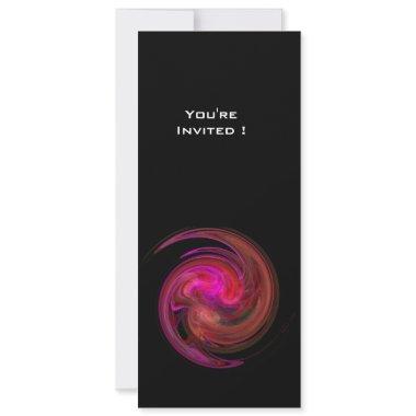 LIGHT VORTEX bright pink red violet purple black Invitations