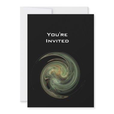 LIGHT VORTEX bright yellow grey white black Invitations