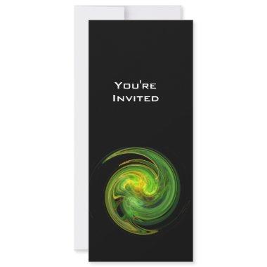 LIGHT VORTEX bright yellow orange green black Invitations