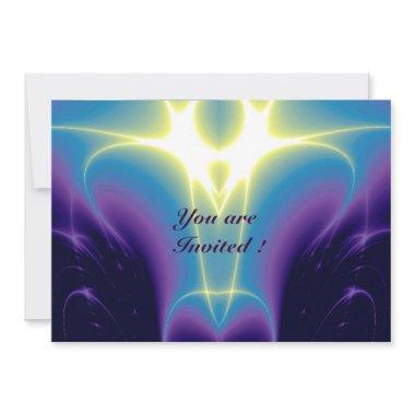 LIGHT WAVES ,Blue,Purple,White Invitations