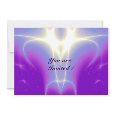 LIGHT WAVES ,Pink,Purple,White Invitations