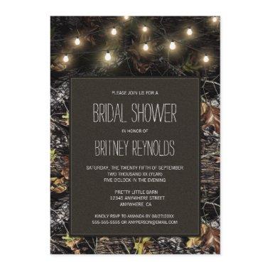 Lights + Hunting Camo Bridal Shower Invitations