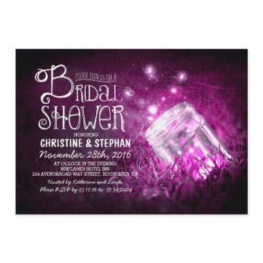 Lights mason jar & fireflies  invites