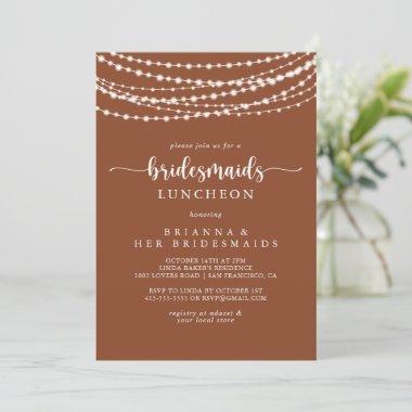 Lights Terracotta Bridesmaids Luncheon Shower  Invitations
