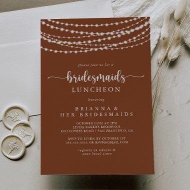 Lights Terracotta Bridesmaids Luncheon Shower  Invitations