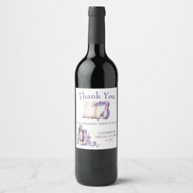 Lilac A New Chapter Begins Baby, Bridal Shower Wine Label