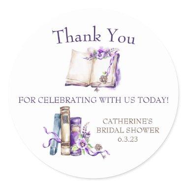 Lilac A New Chapter Begins Shower Favor Gift Classic Round Sticker