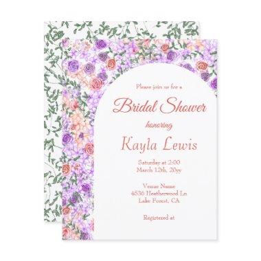 Lilac and Peach Roses, Arched