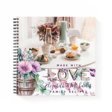 Lilac Bloom Custom Recipe Book Wedding Gift