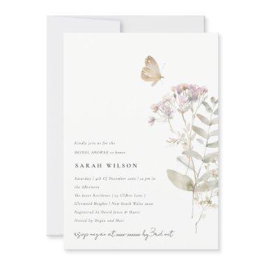 Lilac Boho Wildflower Fern Botanical