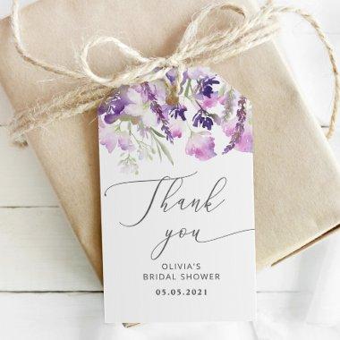 Lilac bridal thank you tag