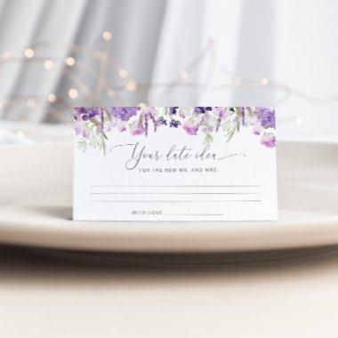 Lilac floral Date night ideas. Date jar Enclosure Invitations