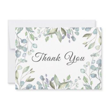 Lilac Greenery Floral Wedding Thank You Invitations