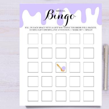 Lilac Ice Cream Bridal Shower Bridal Bingo Game