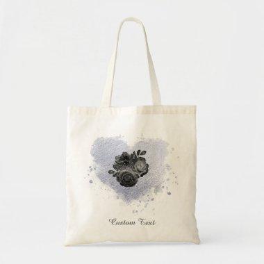 *~* Lilac Iridescent Heart Flowers Personalize Tote Bag