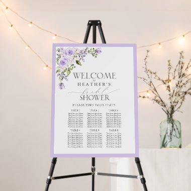 Lilac Lavender Floral Bridal Shower 6 Table Foam Board