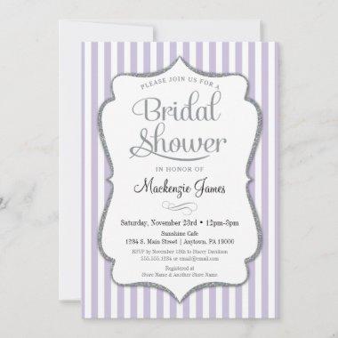 Lilac Lavender Gray Bridal Shower Invitations