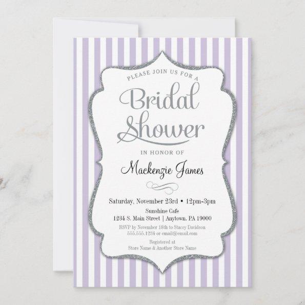 Lilac Lavender Gray Bridal Shower Invitations