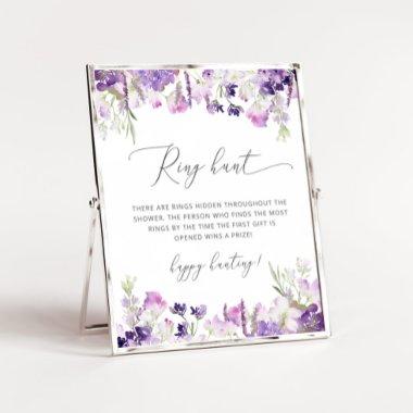 Lilac lavender ring hunt bridal shower game poster