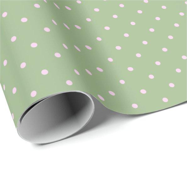 Lilac | Light Green Polka Dot Wrapping Paper